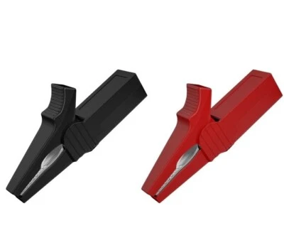 2 Krokodilklemmen 600V 20A 1xRot 1xSchwarz 4mm Bananenbuchse Abgreifklemme