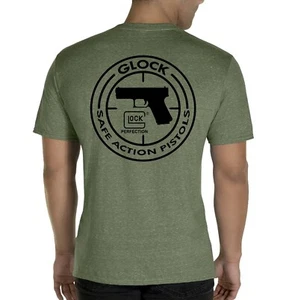 OFFICIAL Glock Logo T-Shirt S M L XL 2XL 3XL 4XL 5XL - BLACK / OXFORD / GREEN - Picture 1 of 14