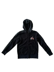 Nike Air Jordan Fleece Hoodie Jacket Full Zip Black Boys Size Small 10-11 GUC - Picture 1 of 10