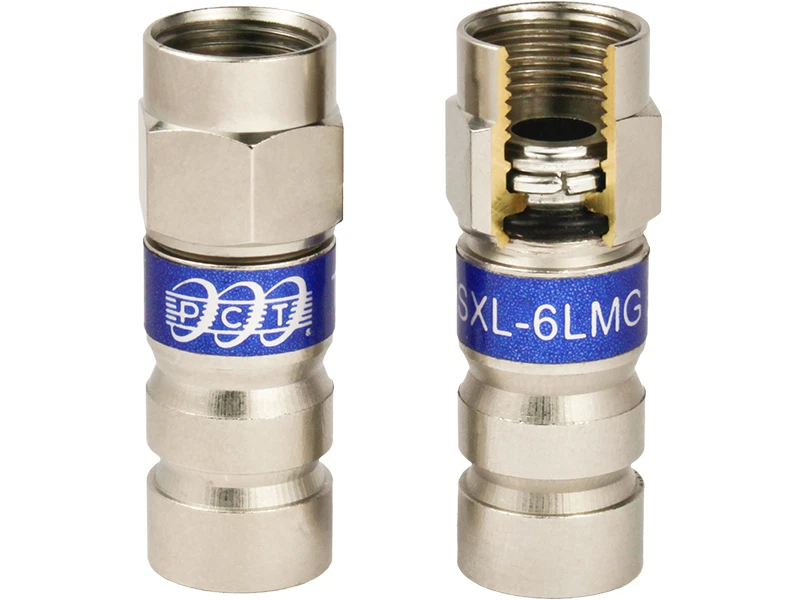 PCT PCT-TRSXL-6LMG RG6 Coaxial Cable Compression Fitting Connectors (QTY 50) - Image 1 of 1