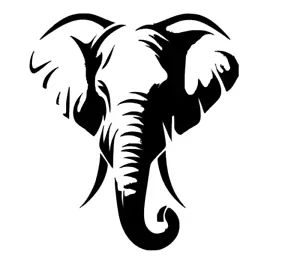 Elephant Head Stencil - RE-USABLE 7.5 x 8.5 inch - Picture 1 of 1