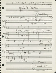 Goffredo PETRASSI: "Quinto Concerto" - Autograph Musical Quotation Signed - Picture 1 of 1