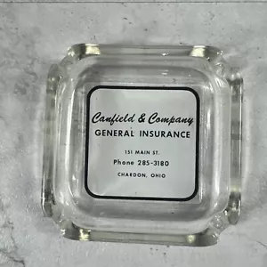 Vintage Chardon, Ohio Canfield & Company General Insurance Aschenbecher Werbung - Bild 1 von 8