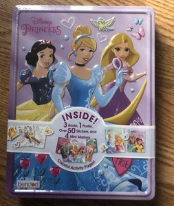 New Disney Princess Colorful Activity Set Book Poster Stickers Markers New - Picture 1 of 2