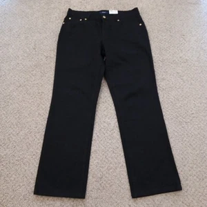 Chaps Jeans Womens Size 12 Black Denim 34x30.5 Mid Rise Cotton Blend - Picture 1 of 11