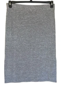 GAP grau meliert weich gesponnen Midi gerade weich Strick Rock Seitenschlitze Damen L Tall - Bild 1 von 6