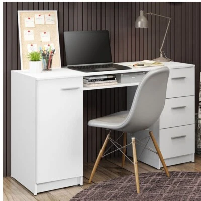 Madesa Modern Office Desk with Drawers 53 inch, Study Desk for Home Office, PC T - Image 1 of 4
