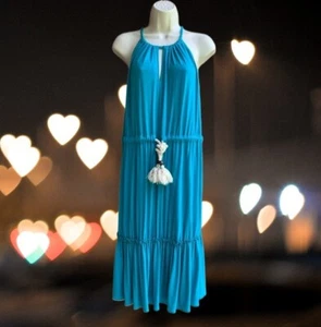 Vestido de verano estilo Londres para mujer sin mangas correas de espagueti turquesa talla 12 - Imagen 1 de 10
