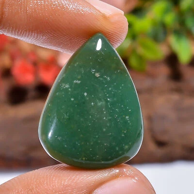 Natural Green Aventurine Pear Shape Cabochon Loose Gemstone 24 Ct. 25X19X6 mm - Image 1 of 4