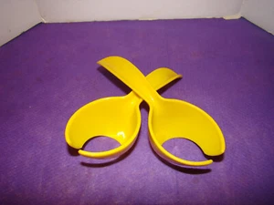 Tupperware Vintage Buy 1 get 1 FREE YELLOW Hard Boiled Egg Lifters - EUC - Picture 1 of 3