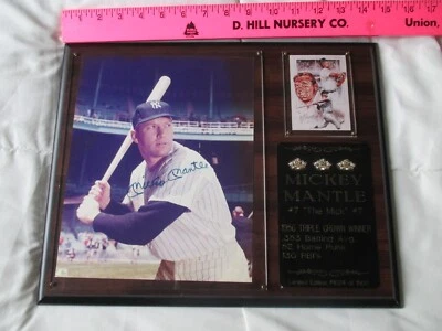 Placa automática firmada por Mickey Mantle 1024/1500 con marcador certificado de autenticidad Foto 1 de 4