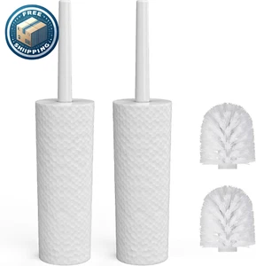 Scopino per WC, Set Di 2 Scopini E Supporti per WC Con Manico in Plastica E Seto - Foto 1 di 12