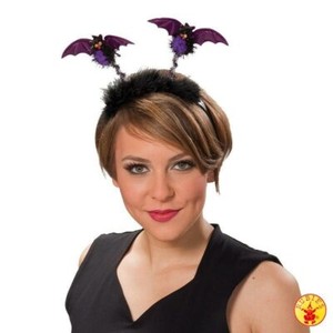 Fledermaus Haarreif Mit Glitzer-Flügeln - Große Schleife Für Halloween & Kostümpartys