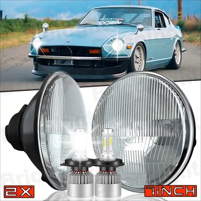 Par de faros LED redondos Halo DRL de 7 pulgadas aprobados por el DOT para Datsun 280ZX 240Z 260Z Foto 1 de 4