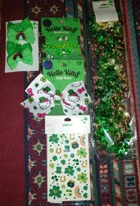 ClaireAssortment St. Patrick Day Hair Bow Stickers Bracelets Earrings & Necklace - Picture 1 of 5
