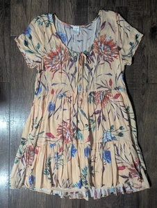 Mini Vestido Para Mujer By Together Collection Melocotón Floral Boho En Niveles Talla Med EE. UU. - Imagen 1 de 17