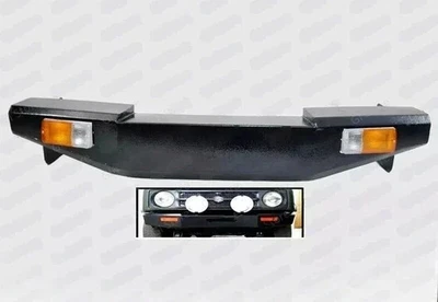 Front Bumper +Turn Light Set For Suzuki Samurai 1986-95 Painted Black Steel - Image 1 of 4