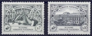 ONU VIENNA 1995 Cinquantenario delle Nazioni Unite 2v MNH** - Picture 1 of 1