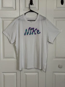 Women's Nike Dri-Fit White and Purple Short Sleeve T-Shirt Sz XXL - Picture 1 of 6