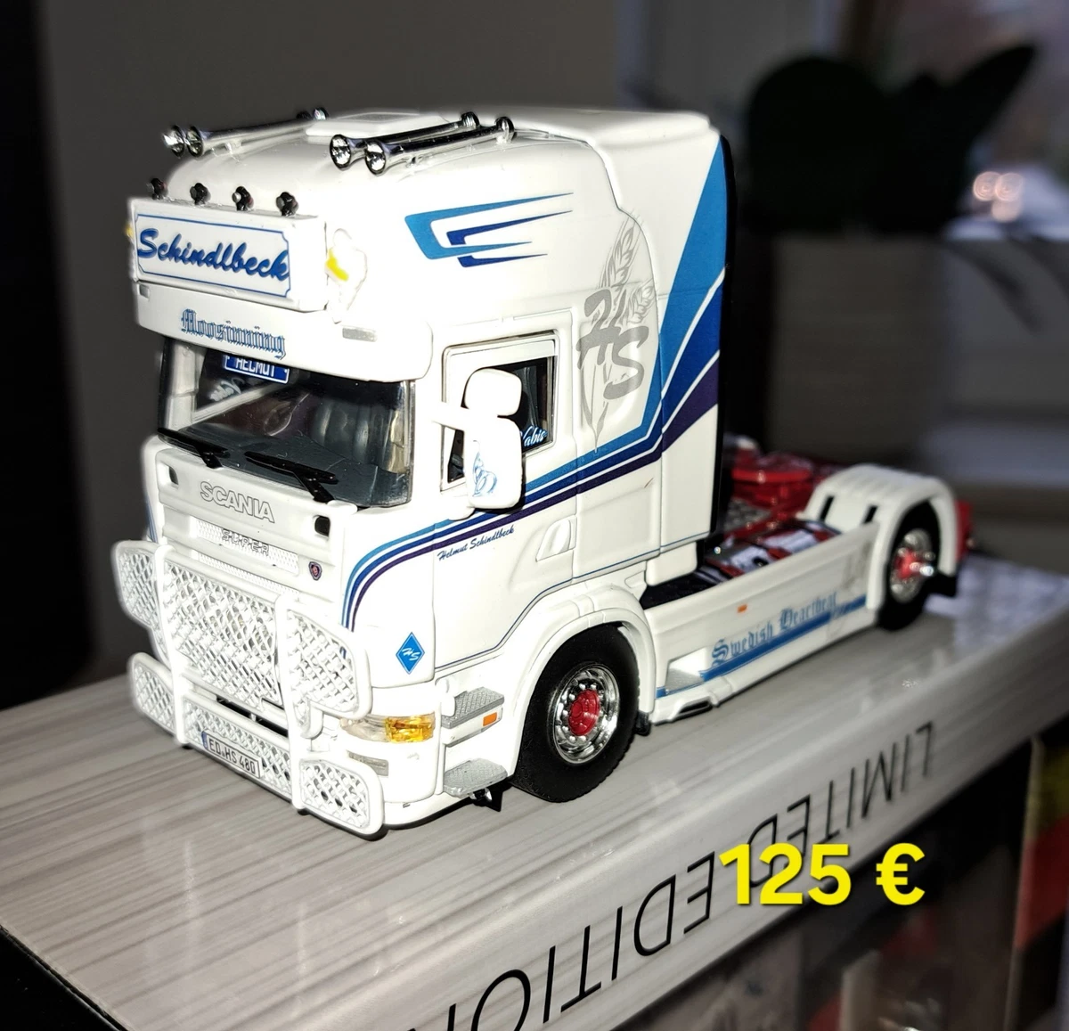 Scania R-Serie Topline 3-Achser LKW Modell 1:50 – Mit Individuellem Wunschkennzeichen – Ca. 11,5 Cm