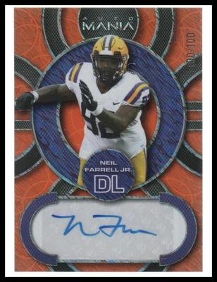 2022 Wild Card Auto Mania: Circle Sparkles Orange #AM-C12 Neil Farrell Jr. #/100 - Image 1 of 2