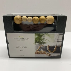 6’ Wood Bead Garland Target Threshold Studio McGee Xmas Christmas 6 Foot 1.8m - Picture 1 of 6