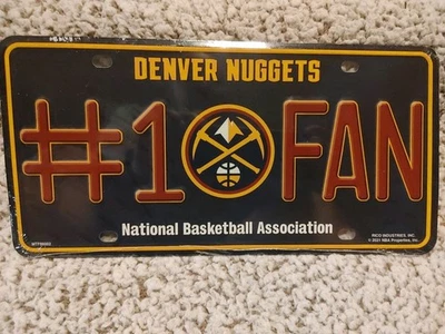 Placa de matrícula de metal para ventilador Denver Nuggets #1, con licencia de Rico - EE. UU. Foto 1 de 2