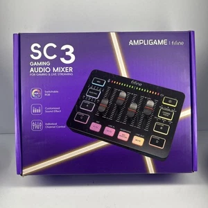 Fifine Model AmpliGame SC3 Compact Streaming RGB Gaming Audio Mixer Black/ - Picture 1 of 8