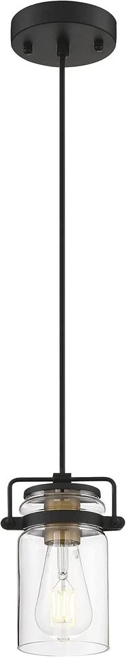 Mini accesorio colgante NUVO 60/6733 antes de la guerra 1 luz, negro y oro envejecido Foto 1 de 4