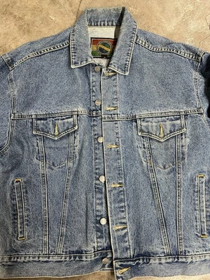 Vintage 90s-Sructure JeansWear Mens M Blue Denim Jean Jacket Metal Buttons - Image 1 of 4