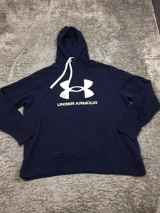 Under Armour Felpa con Cappuccio Uomo Taglia 2XL Blu Cotone Sciolto - Foto 1 di 16