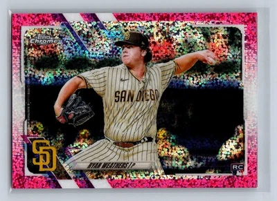 2021 Topps Chrome Ryan Weathers Rookie Pink Speckle 97 (/350) - Image 1 of 2