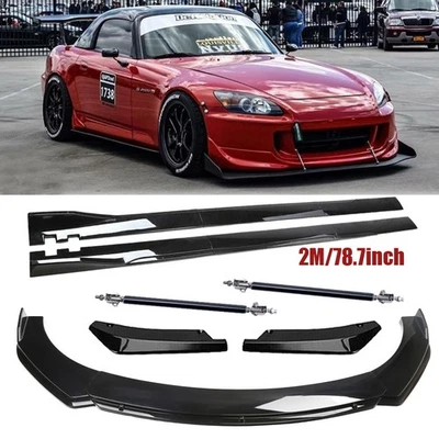 For Honda S2000 2000-2009 Front Bumper Lip Splitter Spoiler Glossy Black Body - Image 1 of 4