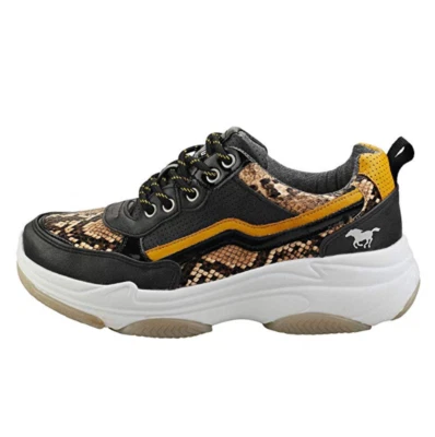 MUSTANG - SCHWARZ- SNAKE SKIN PRINT - CHUNKY TRAINERS - Image 1 of 3