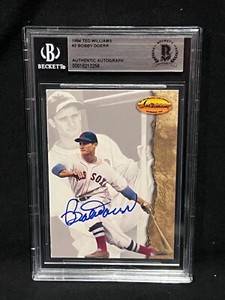 BOBBY DOERR RED SOX SIGNED AUTOGRAPH AUTO 1994 TED WILLIAMS CARD #3  BAS BECKETT