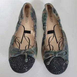 Sam & Libby Green Camo Ballet Flats Women Size 7.5 - Picture 1 of 11