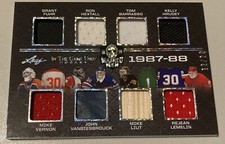 2022-23 Leaf In The Game Used 1987-88 Masked Men 8 way Jersey Relic Fuhr Hextall