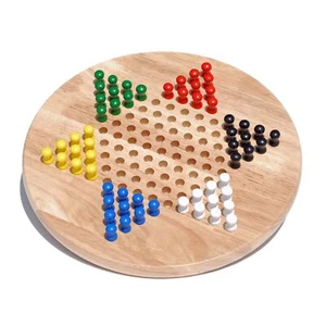 WE Games Solid Wood Chinese Checkers with Wooden Pegs - 11.5 inch Diameter - Picture 1 of 7