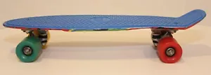 FRISKY Skateboard Mini Cruiser Penny Board Blue Multicolor Wheels - Picture 1 of 12