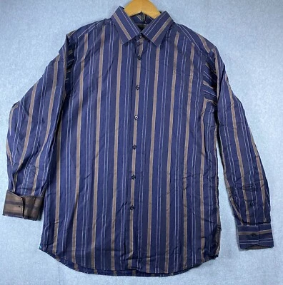 Camisa SOHO Ben Sherman Puño Abatible Hombres 16 34/35 Azul Marino Rayas Manga Larga Abotonada Foto 1 de 4