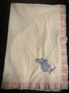 Beatrix Potter Peter Rabbit Vintage Baby Blanket Lovie Lovey Quiltex - Picture 1 of 4