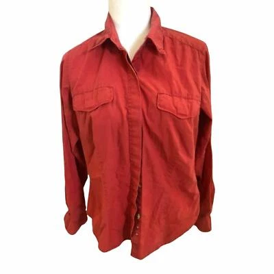 Camisa de Senderismo Columbia Mujer Naranja Salmón Manga Larga Con Botones Talla M Foto 1 de 4