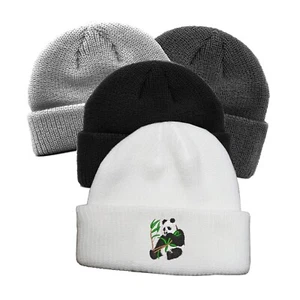 Panda bear embroidered docker beanie hat, dock beanie hat - Picture 1 of 3