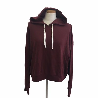 Forever 21 连帽衫栗色勃艮第抽绳裁剪大码 3XL 全新带标签 — 第 1/4 张图片