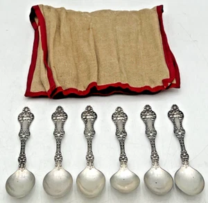 (6) ALVIN STERLING SILVER ORANGE BLOSSOM TEASPOONS 5-7/8" LONG WITH HOLDER - Picture 1 of 20