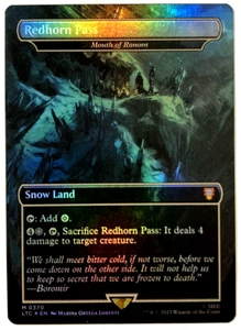 MTG Redhorn Pass - Mouth of Ronom *FOIL* Commander: The Lord of the Rings NM - Picture 1 of 6
