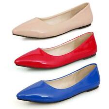 Women's Patent Flats Ballerinas Pumps Pointed Toe Shoes Ballet Plus Size des