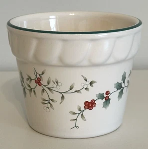 PFALTZGRAFF Pottery Winterberry 3" Ceramic Candle Holder Flower Pot Planter USA - Picture 1 of 8