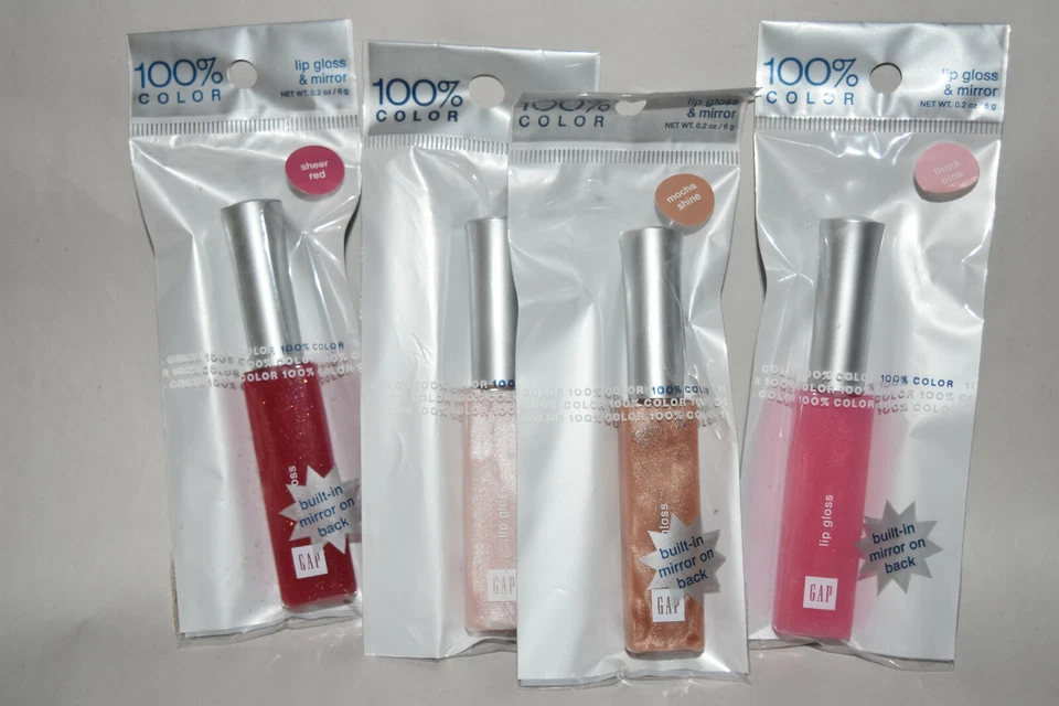 4x Gap 100% Lip Gloss & mirror 4 flavors - Sealed - Image 1 of 1