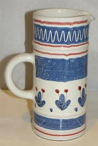 Graveren Norsk Norway Norwegian Red White Blue Hand Painted PITCHER - Imagen 1 de 7